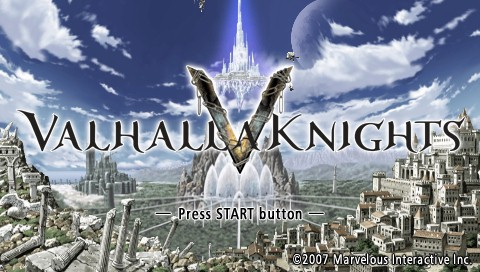 Valhalla Knights title screen for PSP